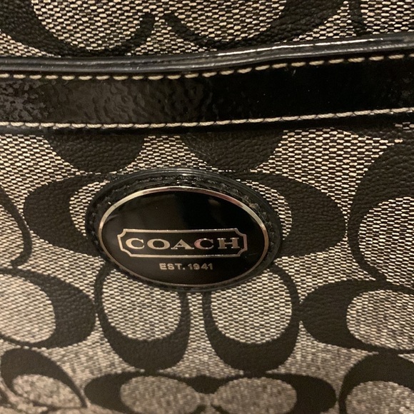 Coach Grey/Black Signature Crossbody Canvas with leather trim - Picture 3 of 11